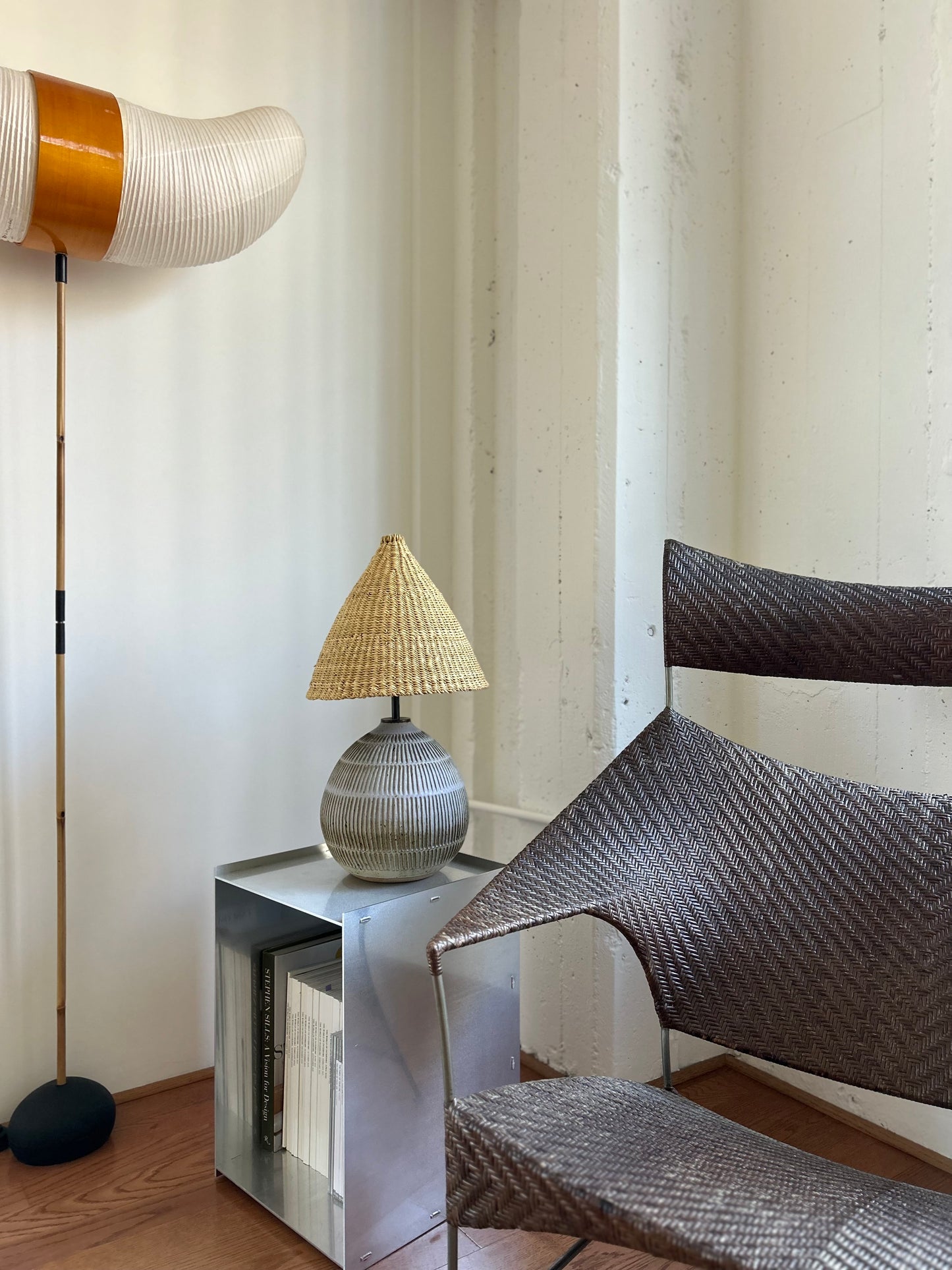Yamakawa Rattan Lounge Chair and Footstool