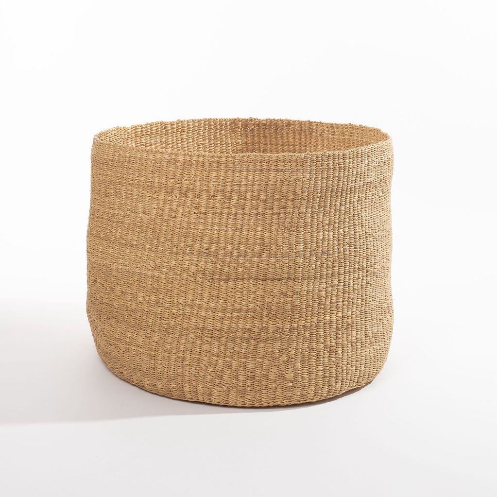 Large hand woven storage basket. Made in Ghana from local, natural-colored, sustainable materials.