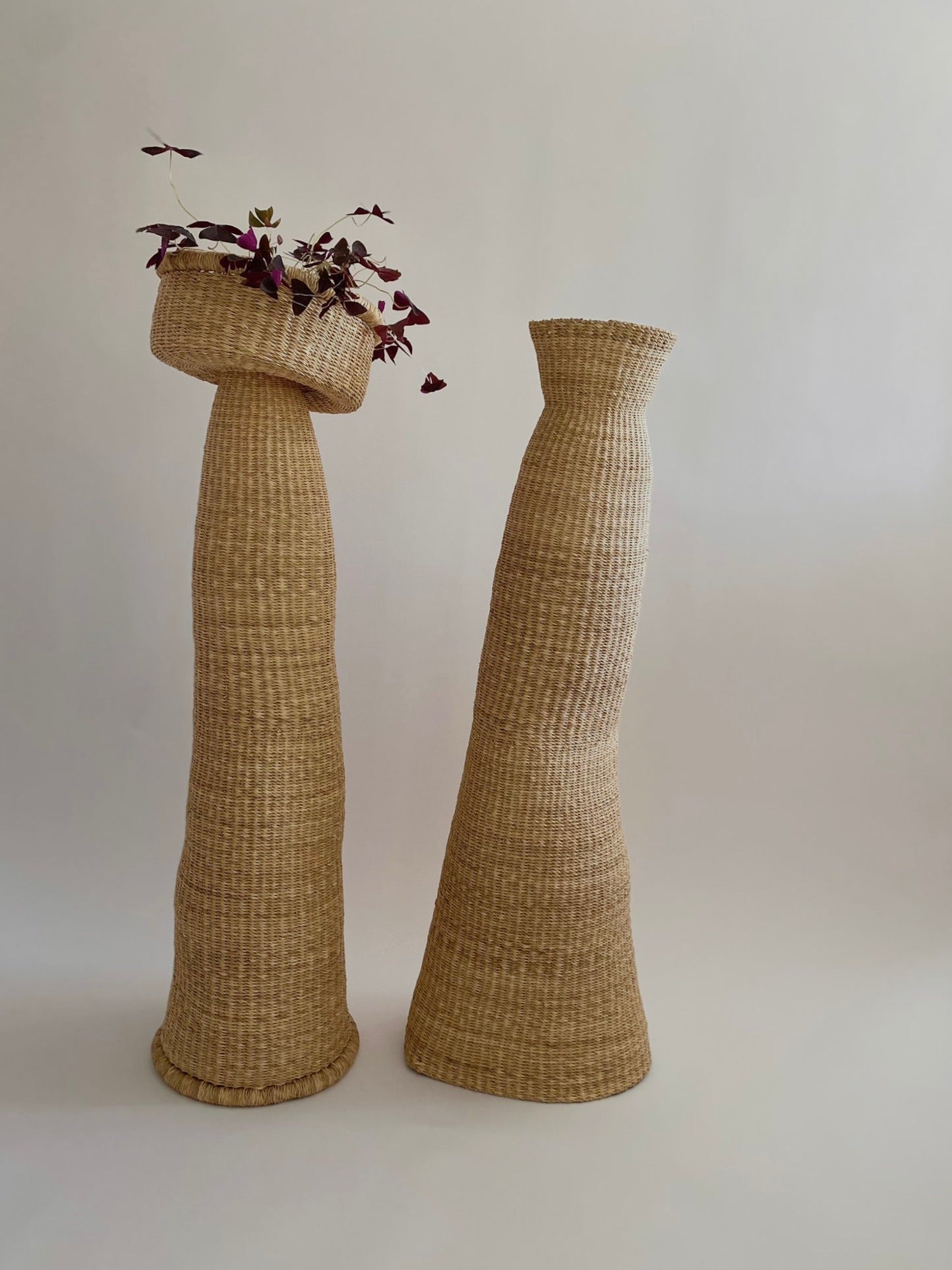 large woven sculptures.
