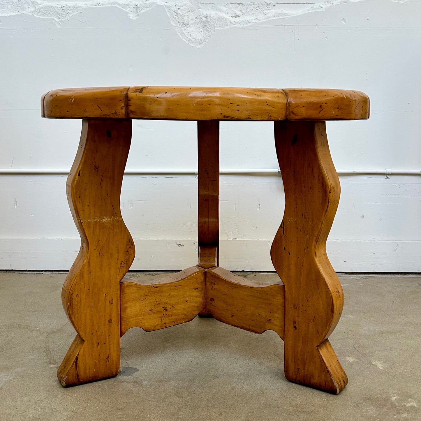 round wood vintage table for entryway