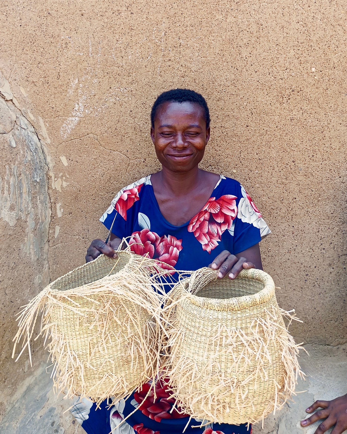 twenty one tonnes basket hand bags are woven by traditional craftswomen with natural straw