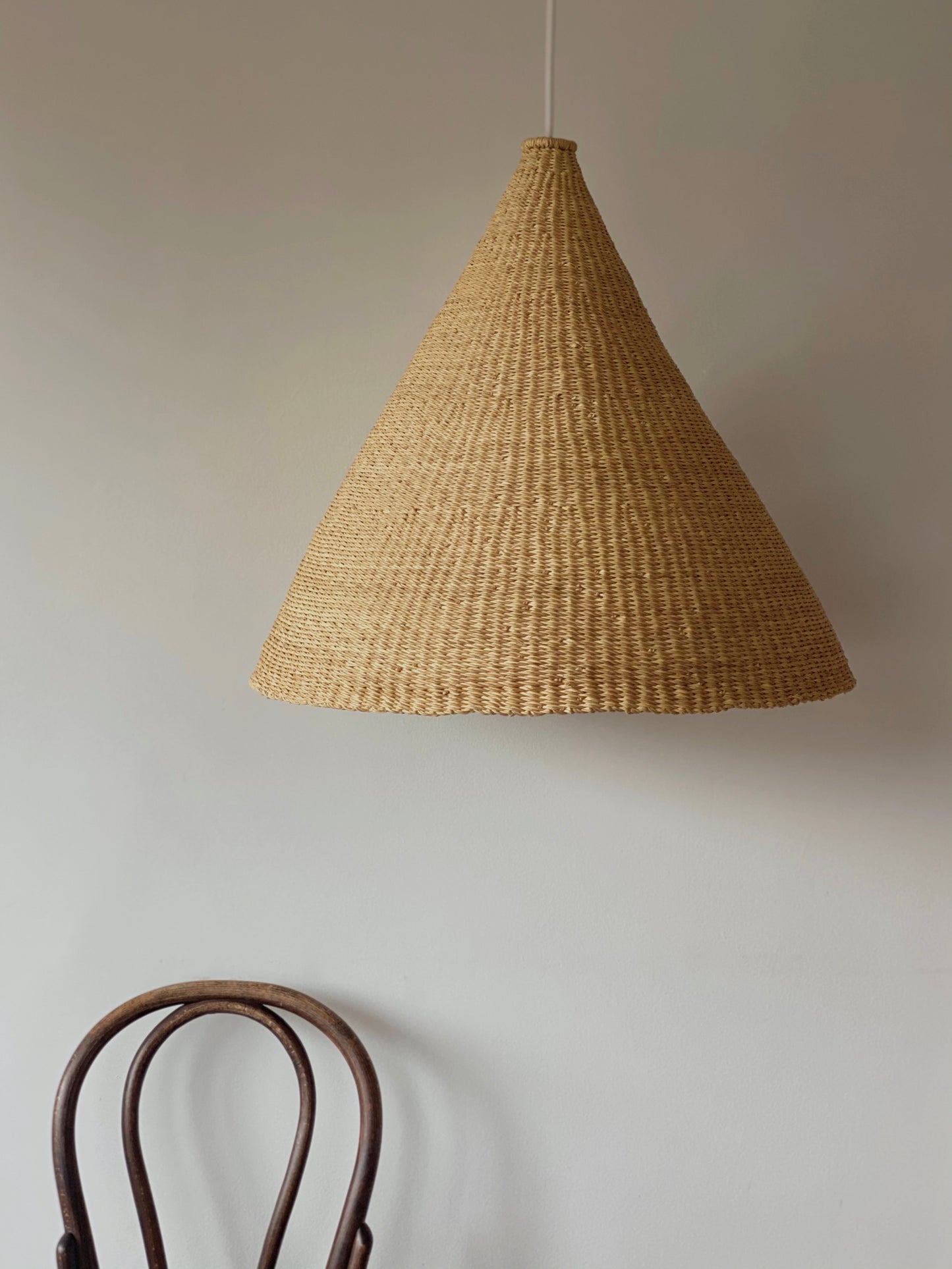 Oversized woven pendant light