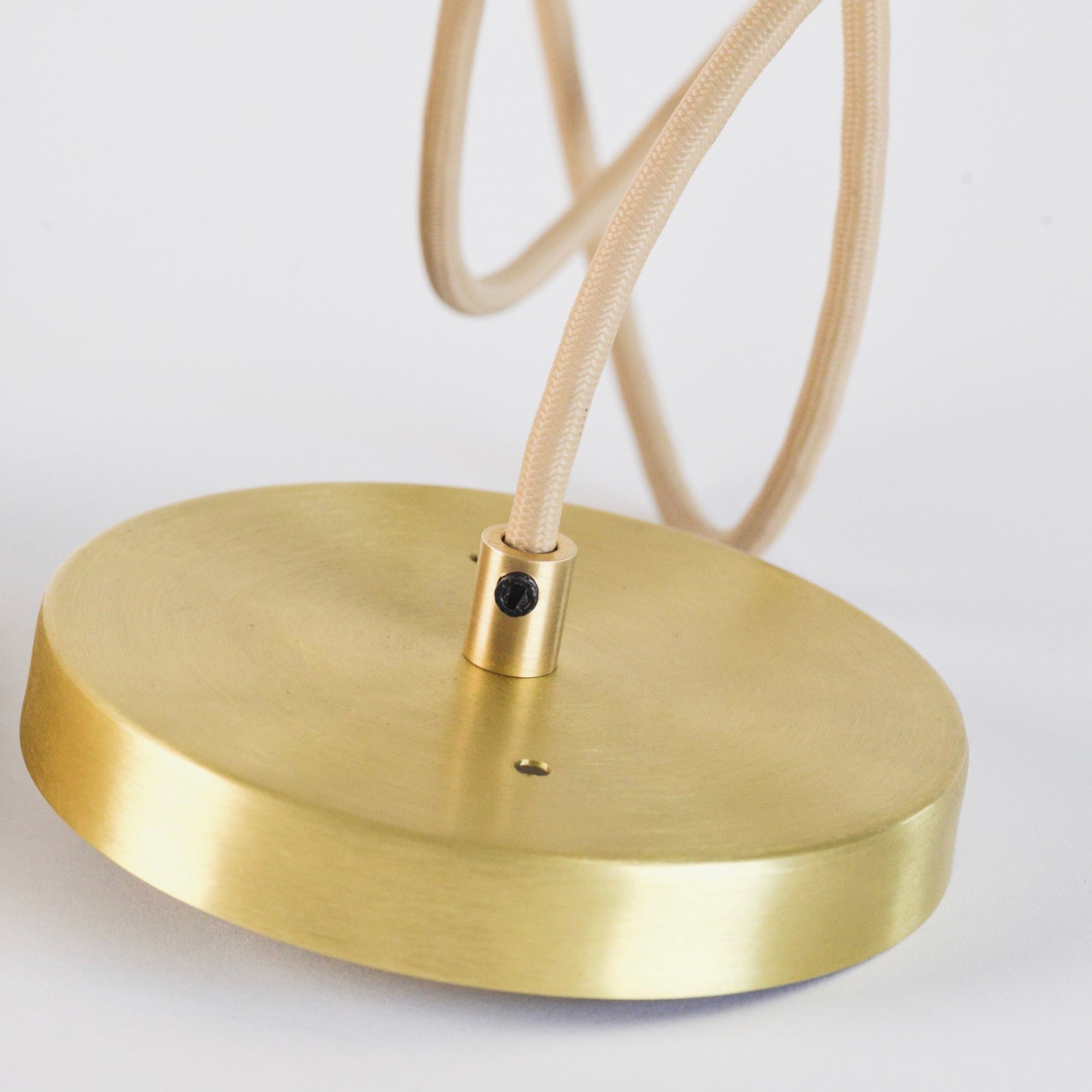 Showing the flush ceiling mount of the hand woven Fawn pendant light.