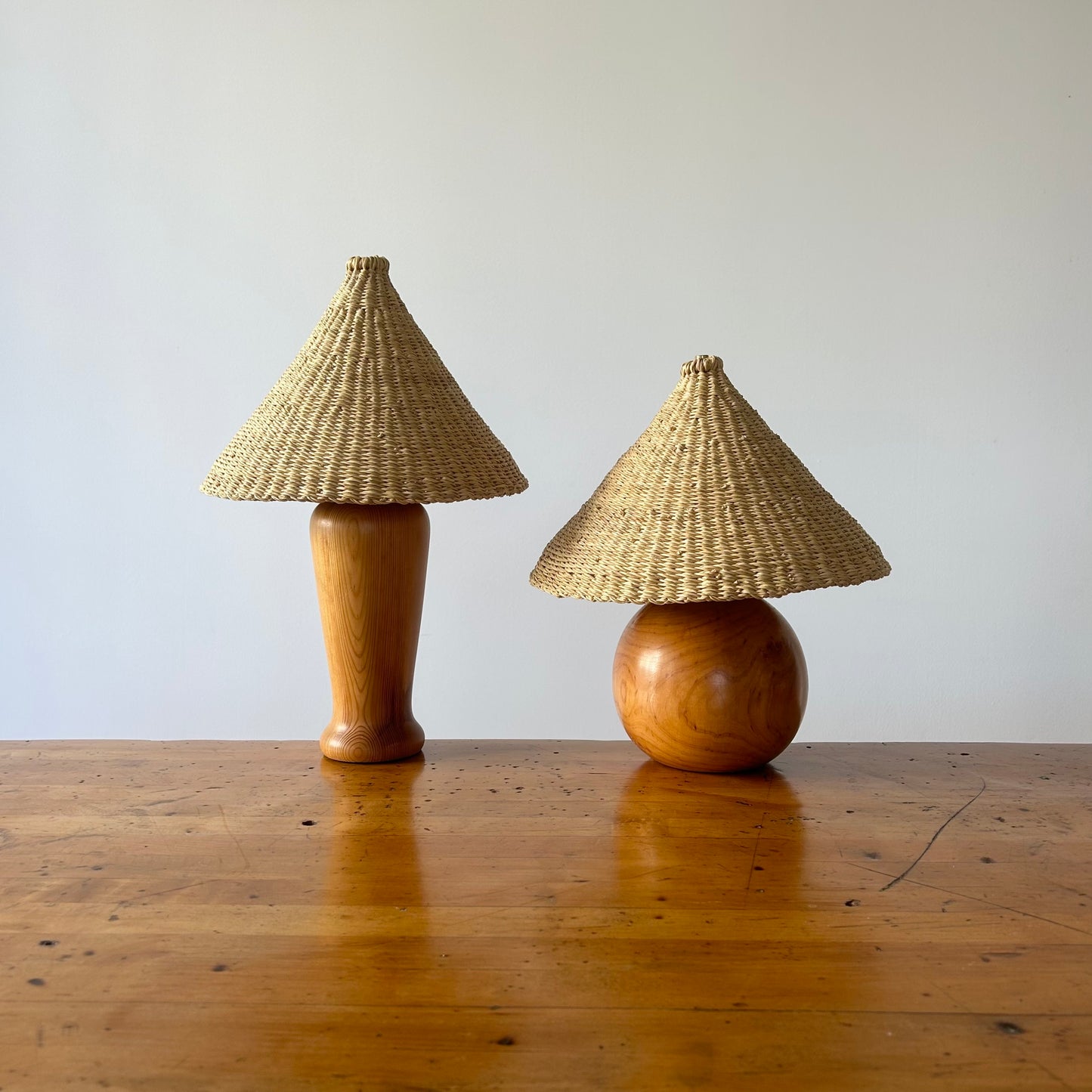 Oak Ball Lamp