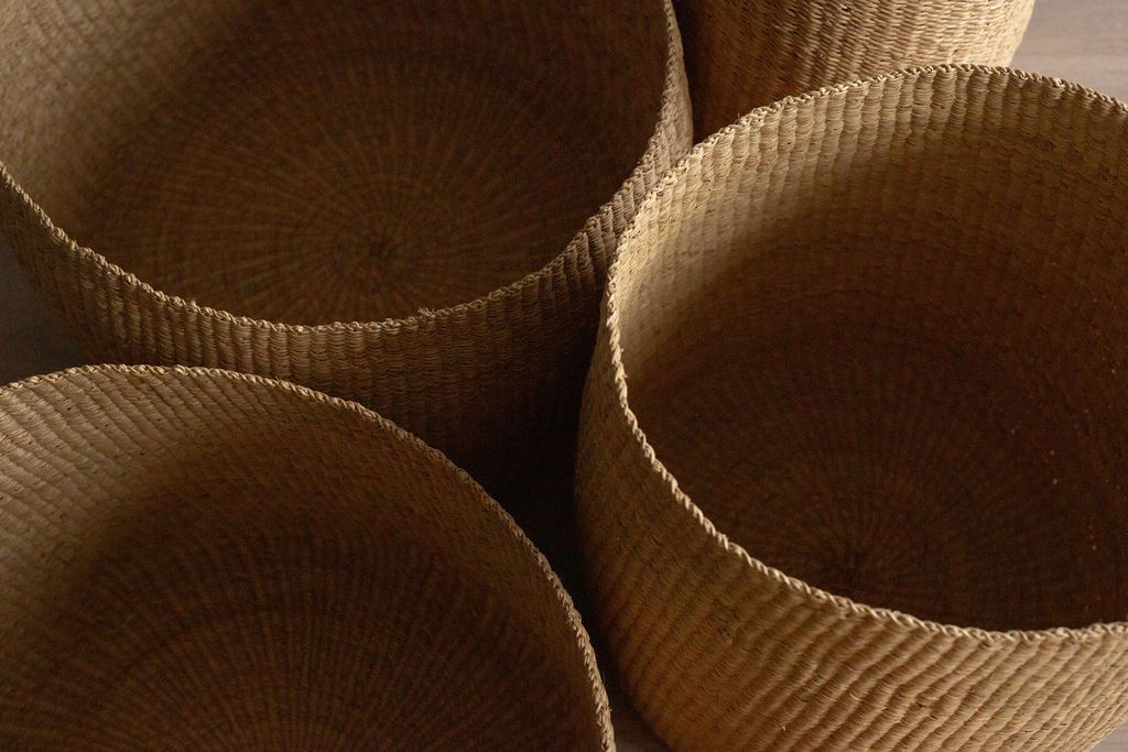 natural hand woven baskets