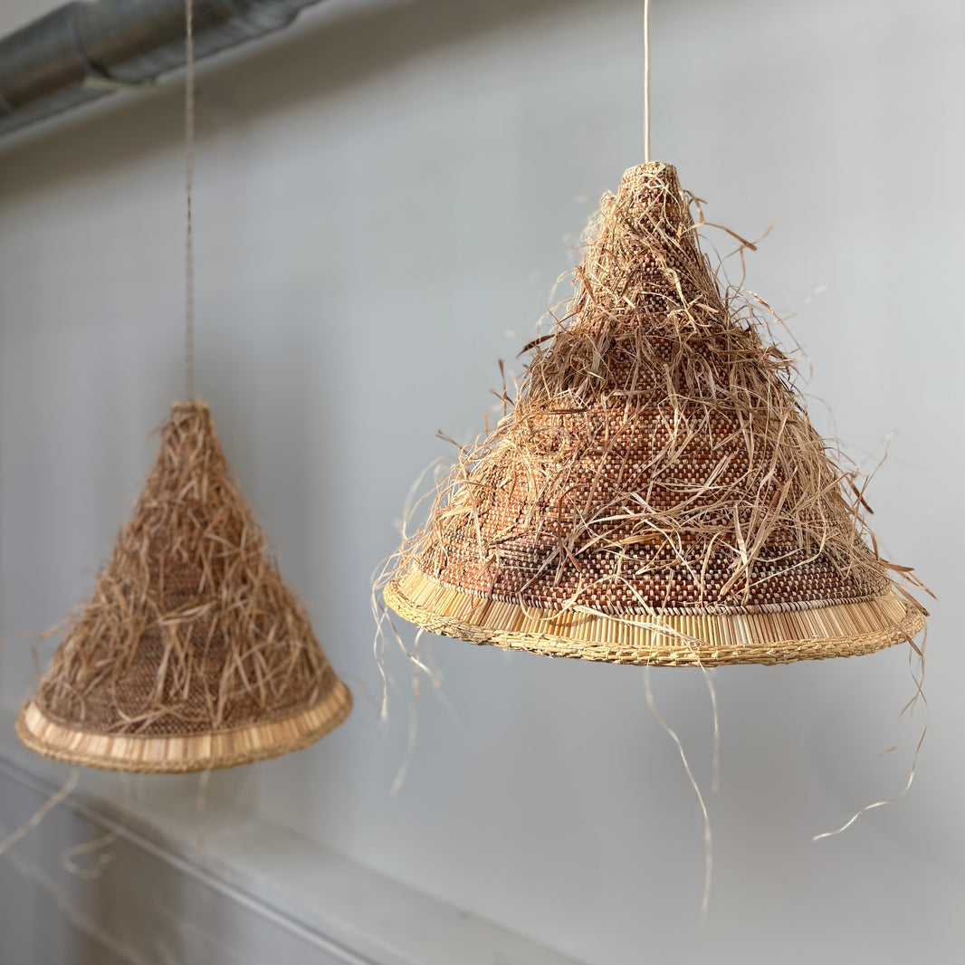 Image showcasing HANDMADE LIGHTSHADES made from natural indigenous plant materials ...